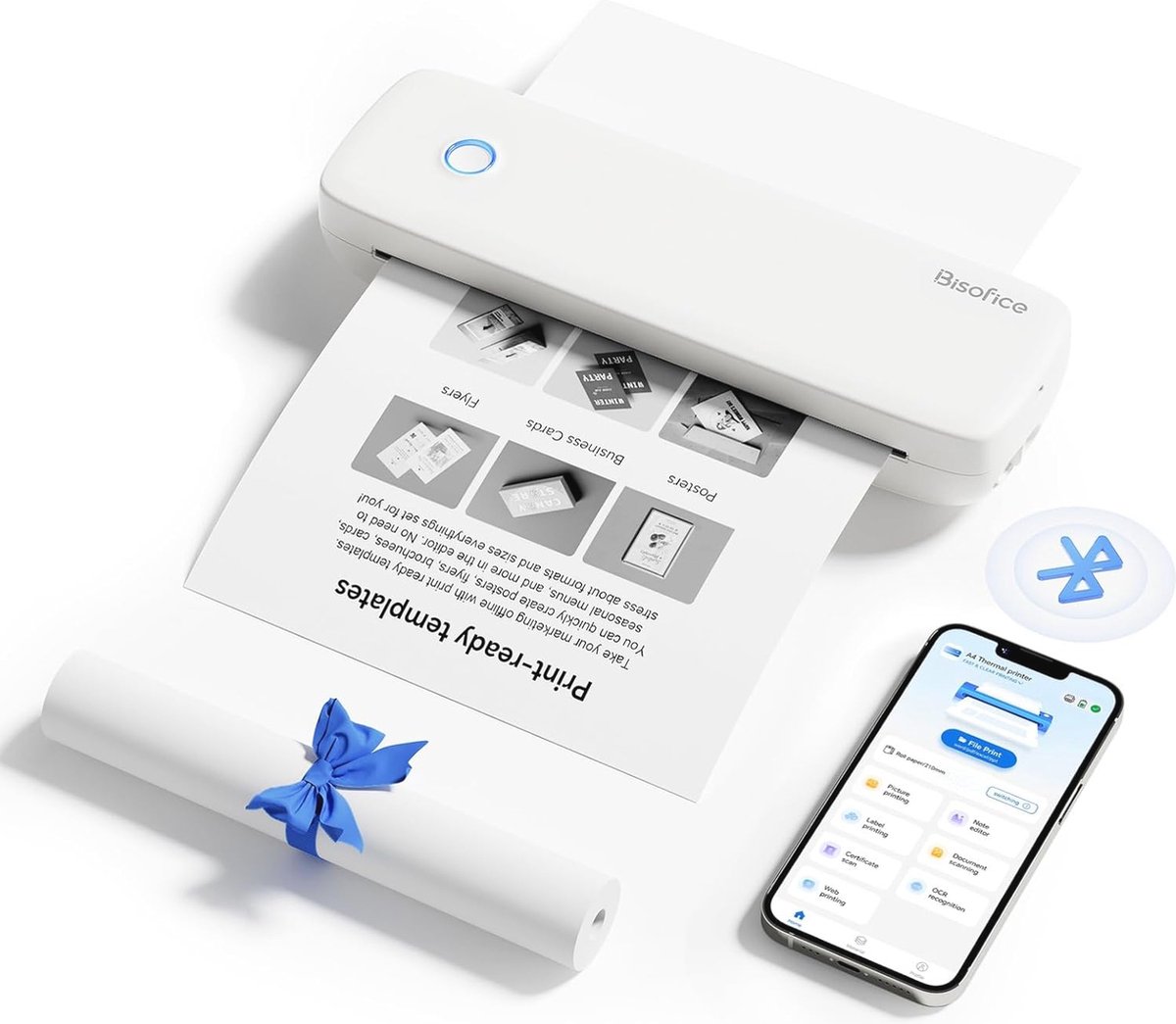 Draagbare Thermische Printer - Bluetooth A4 Monochroom voor Mobiele Telefonen en PC