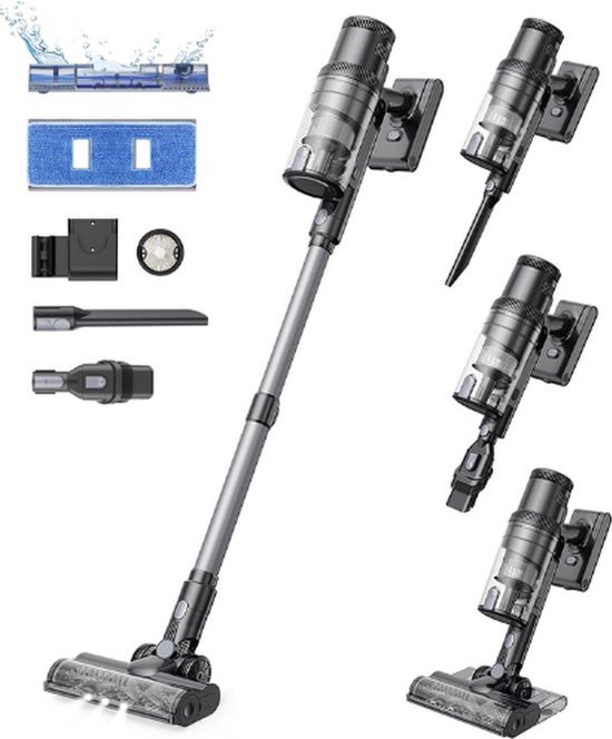 Thuys Steelstofzuiger – Draadloos – Stofzuiger zonder Zak – Op Accu – Kruimeldief Snoerloos Best Verkocht – 35000PA – 340ML – 350W