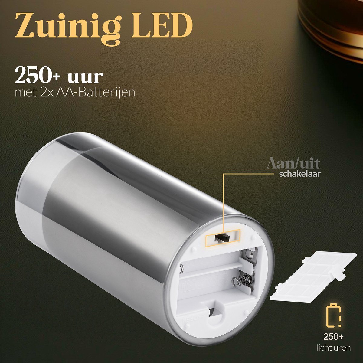 Aurae Led Kaarsen met Bewegende Vlam - 3x - Echte Wax - Afstandsbediening - 250+ Branduren - op Batterijen - Flikkerende Vlam - Timer - Kerst Kaarsen — cadeau in Wonen & Interieur - foto 4