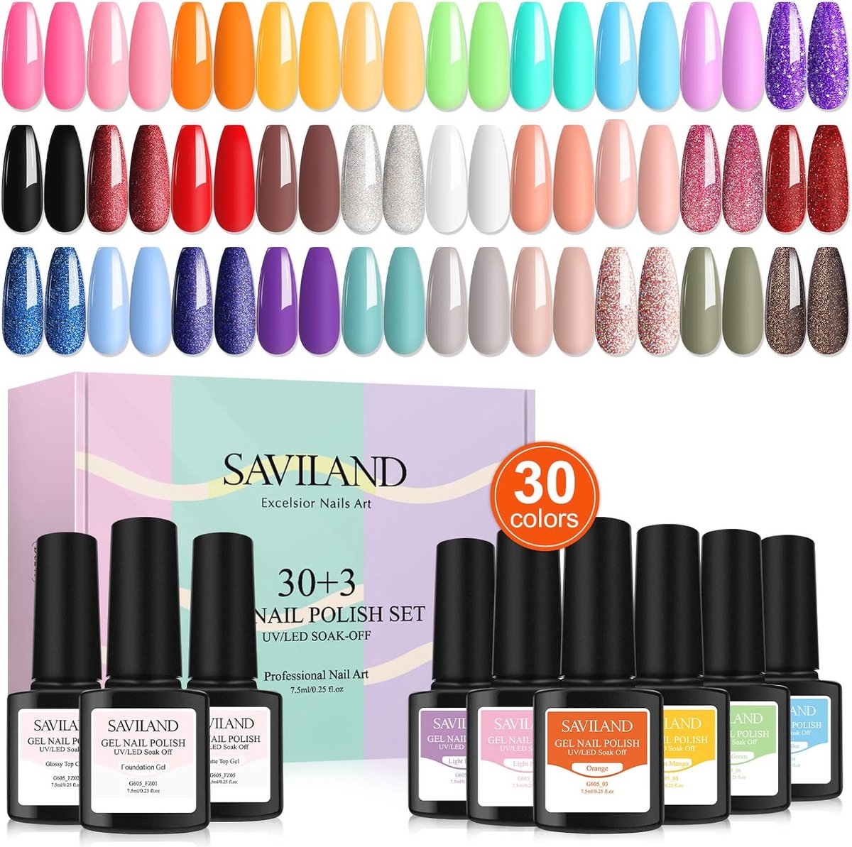 Goedkoopste 33-delige Gel Nagellak Set met Diverse Kleurvariaties voor Thuis Nail Art