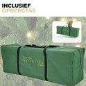 Grand sac de rangement vert pour un sapin de Noël avec le logo 'Ozocozy Christmas' et des poignées de transport.