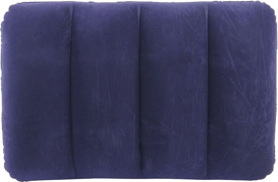 Opblaasbaar Reiskussen 48x34x12 cm - Luchtkussen met Velours Coating, Antislip Hoofdkussen van Merkloos — afbeelding 2