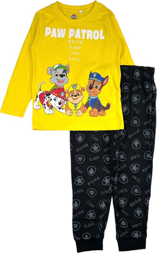 Pyjama Paw Patrol 4 chiots en coton jaune/noir taille 98