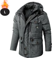 Livano Winter Jacket - Parka - Homme - Hiver - Veste - Adulte - Élégant - Avec capuche - Grijs - L