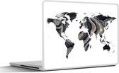 Laptop sticker - 17.3 inch - Wereldkaart - Verf - Goud - 40x30cm - Laptopstickers - Laptop skin - Cover