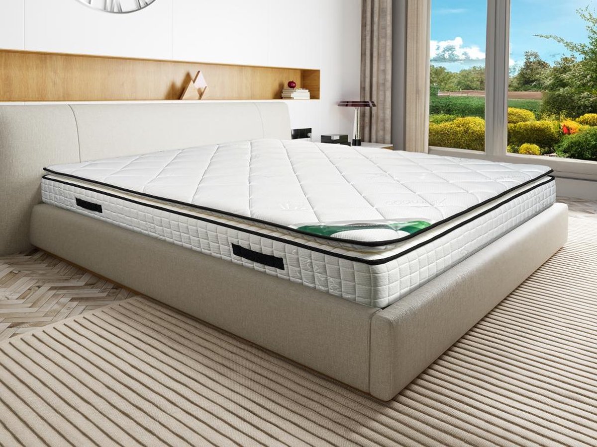 Vente-unique Matras 140 x 190 cm van schuim en tijk van bamboe, dikte 23 cm - ADANA van NATUREA L 190 cm x H 23 cm x D 140 cm