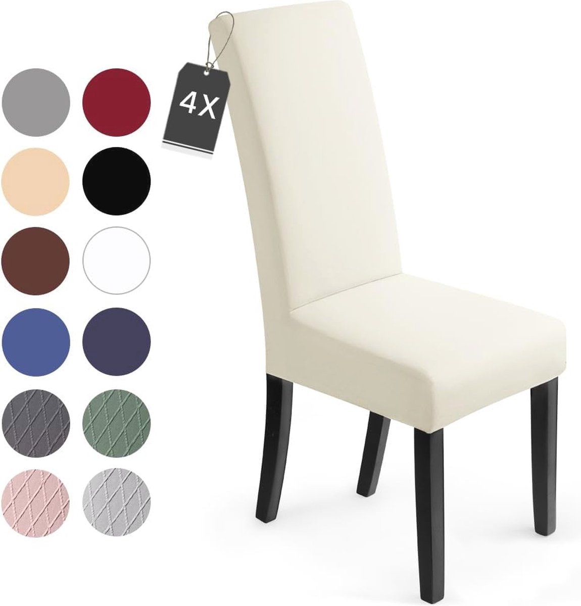 Universele Wasbare Stoelhoezen 4 Stuks Stretch Eetstoel Bekleding voor Modern Interieur
