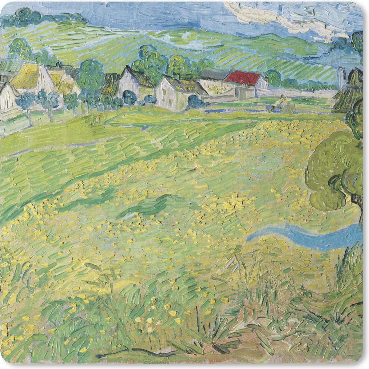 Muismat 30x30 cm - Mousepad Les Vessenots in Auvers - Vincent van Gogh - Muismatten