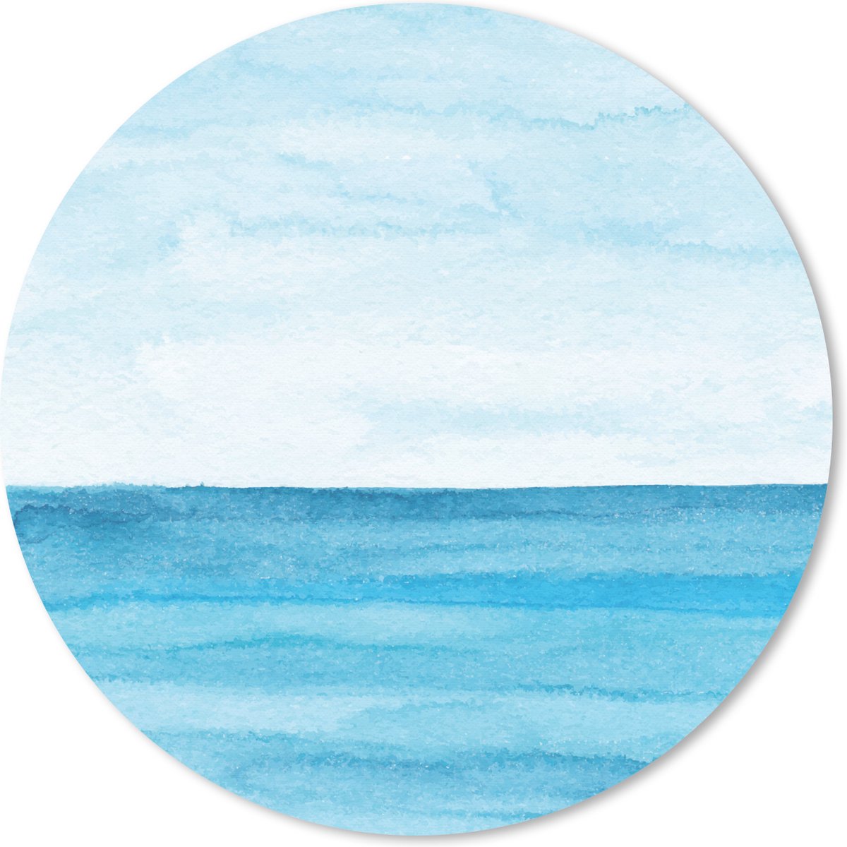 Muismat rond 30x30 cm - Mousepad Zee - Waterverf - Blauw - Ronde muismatten