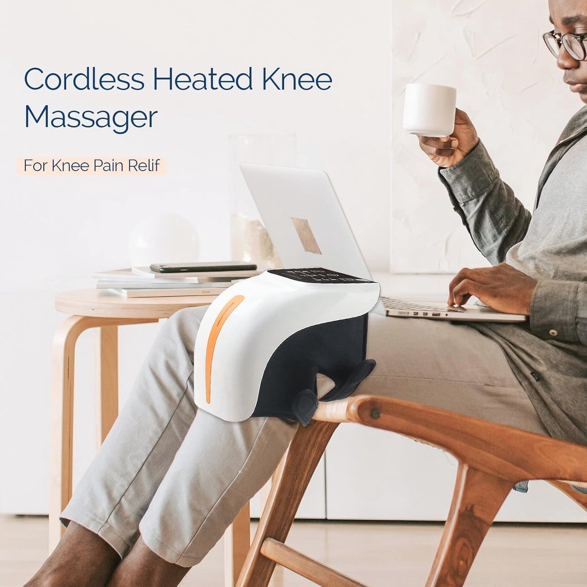 Kniemassageapparaat Warmte en Vibratie Massage Gun - afbeelding 3