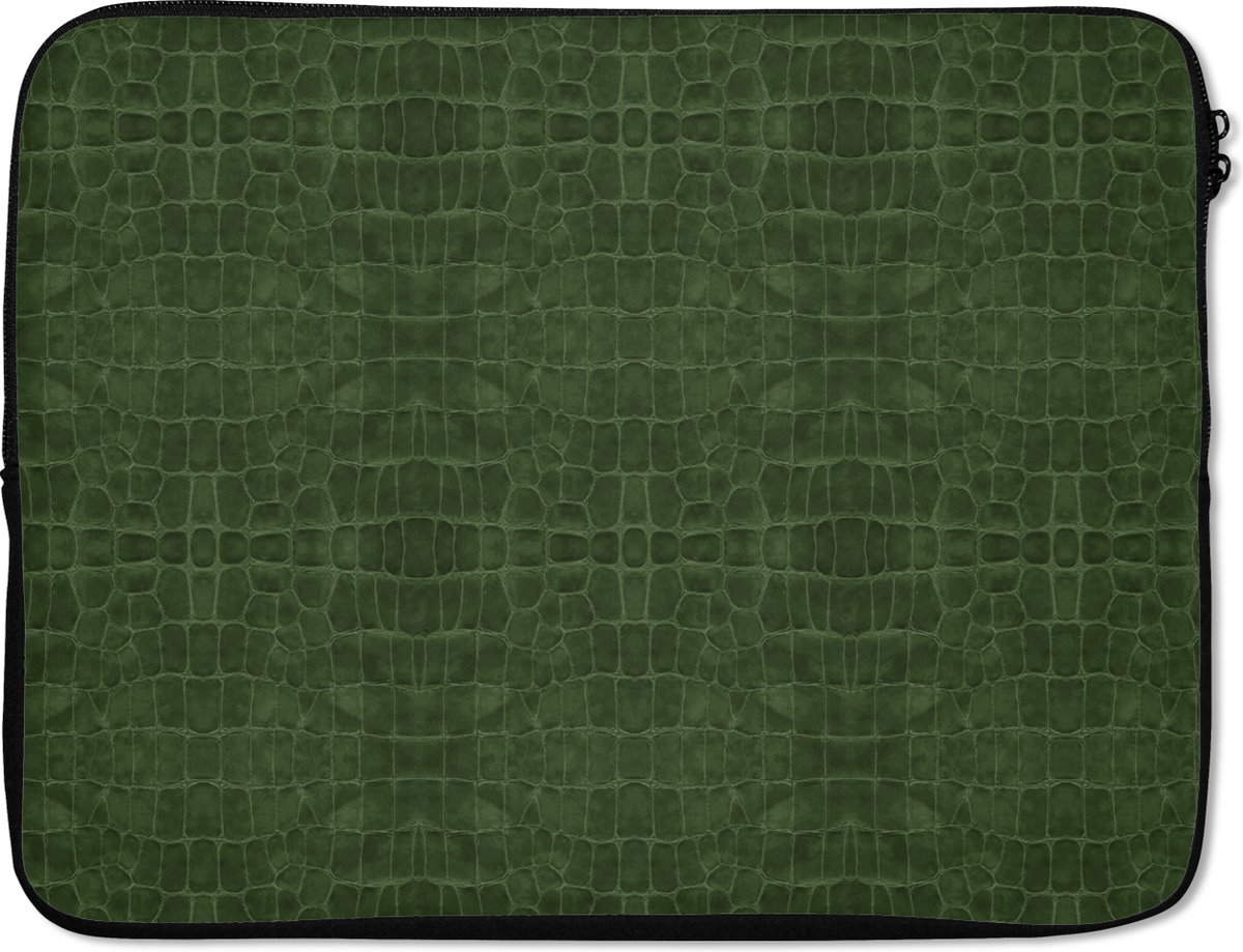 Laptophoes - Leer print - Groen - Laptop - Laptopaccesoires - 15 6 Inch - Laptopcase