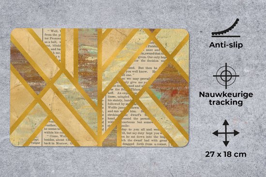 Tapis de souris - Tapis de souris - Vintage - Imprimé marbré - Design - 27x18 cm - Tapis de souris