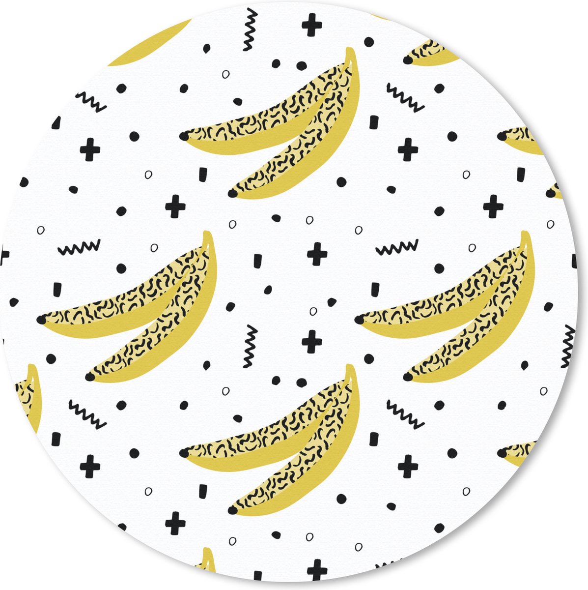 Muismat rond 50x50 cm - Mousepad Zomer - Design - Bananen - Ronde muismatten