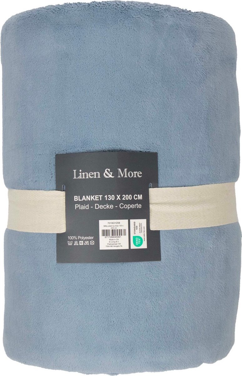 Mars & More Milky plaid ijs blauw 130x200cm