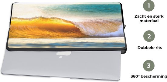 Housse ordinateur 17 pouces - Golf - Water - Mer - Housse ordinateur - Dimensions intérieures 42,5x30 cm - Dos noir