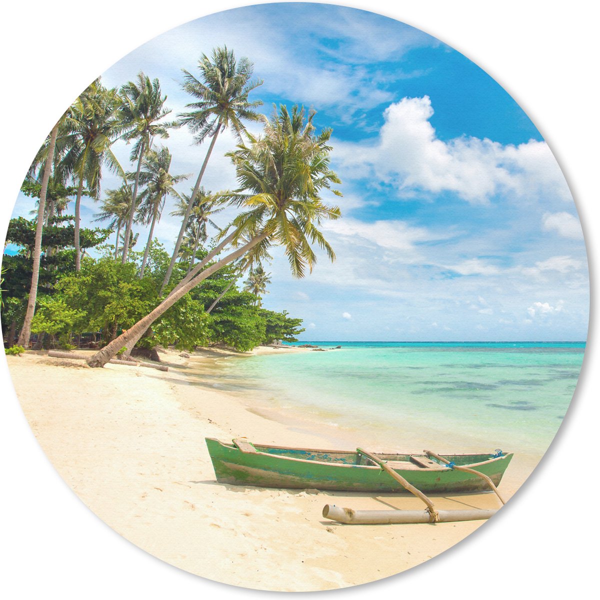 Muismat rond 30x30 cm - Mousepad Strand - Kano - Palmboom - Tropical - Ronde muismatten