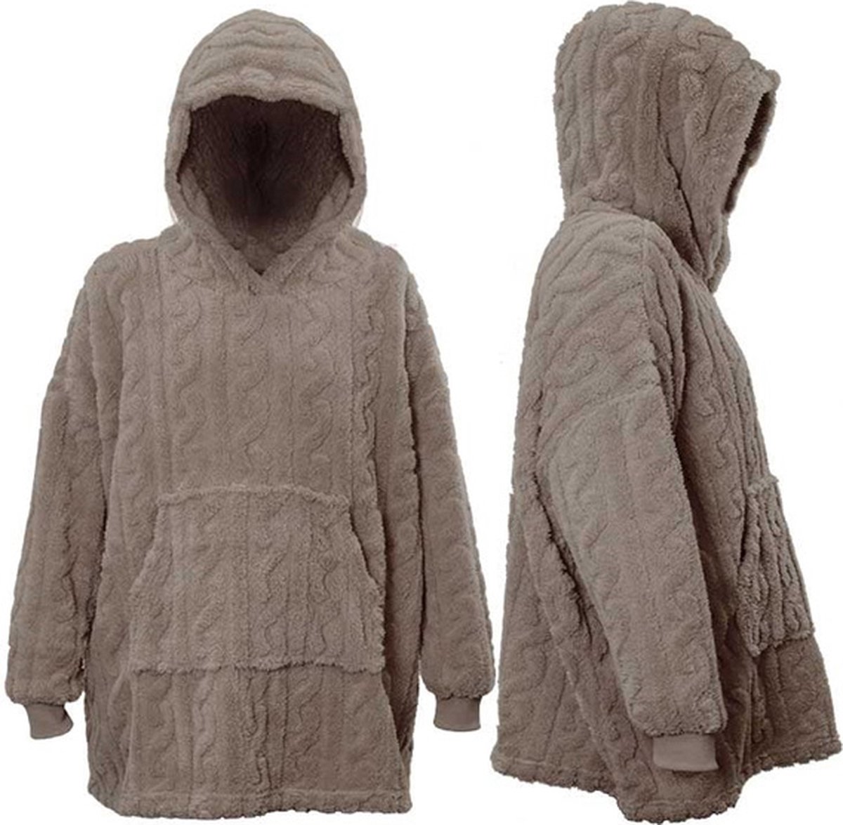 Unique Living - Oversized Hoodie Pleun - Taupe - 70x50x87 - one size
