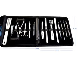 MEDLUXY® - Pedicure - Manicure Set - 15-delig - incl. etui - VOORDEEL PAKKET - (nagelverzorging - hand en voetverzorging) PM0021