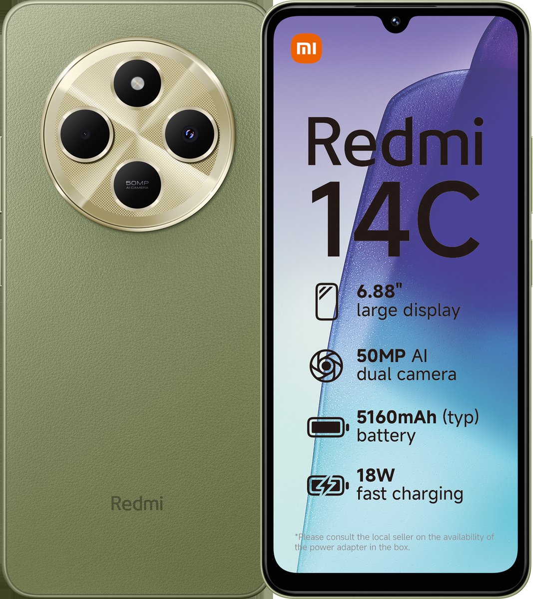 XIAOMI Redmi 14C - 256GB - Sage Groen - 256 GB Groen