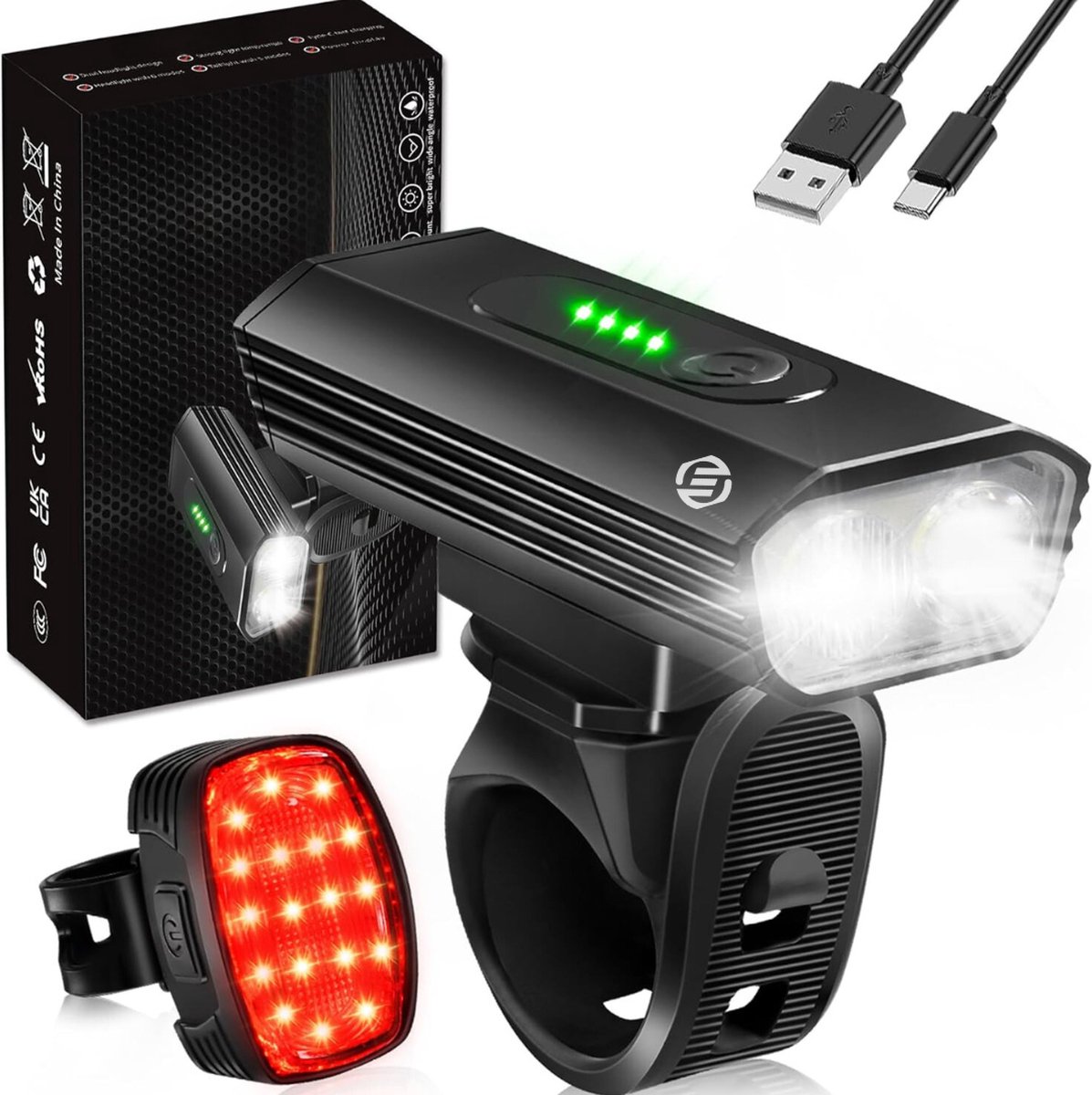 Equivera Fietslampje - Lampje - Fiets Achterlicht - Led Lampje - Fietslampje Voorlicht - Fiets lampjes