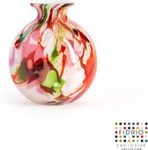 Design vaas Bolvase With Neck - Fidrio MIXED COLOURS - glas, mondgeblazen bloemenvaas - diameter 11 cm hoogte 13 cm