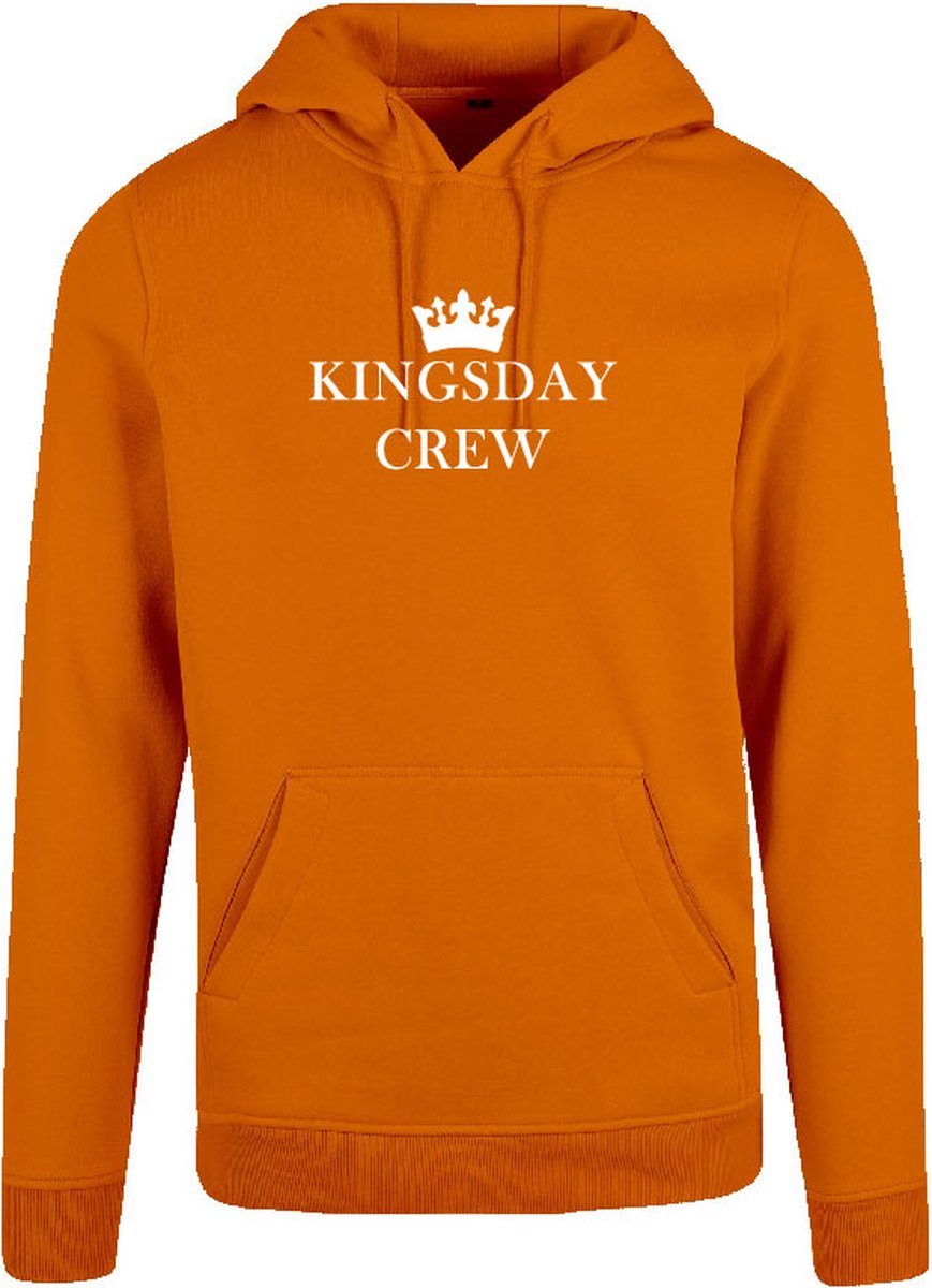 Hoodie Crew-Oranje - Wit-XXL