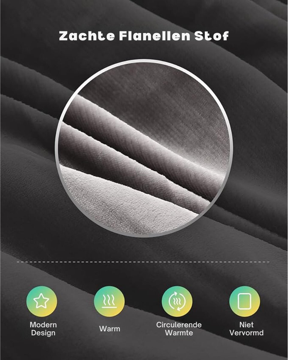 Luxe Warmtedeken – Verwarmde Deken – Elektrisch – Electric Blanket – Heating – Voor op de Bank – Draadloos – Fleece – USB – Stoel – Grijs — cadeau in Wonen & Interieur - foto 7