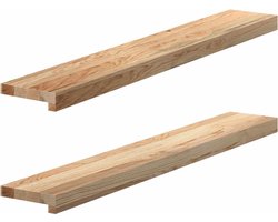 vidaXL - Vensterbanken - 2 - st - onbehandeld - 100x15x2 - cm - massief - eikenhout