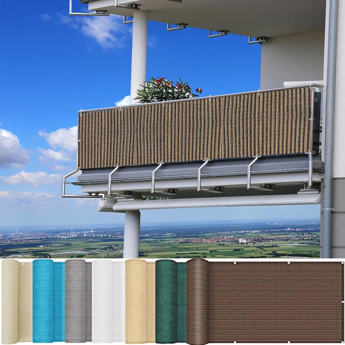 Balkonscherm 50 x 200 cm - Anti-UV en Inkijkbescherming voor Balkon en Terras