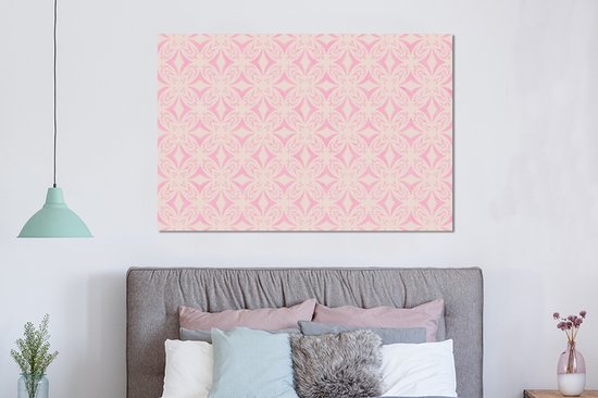 Tableau aluminium 150x100 cm - Décoration murale métal - Motif - Formes - Beige - Rose - Décoration murale métal salon - Décoration industrielle - Photo sur dibond - Accessoires industriels chambre