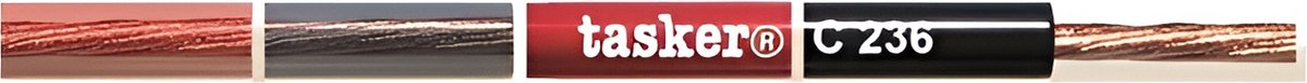 Tasker-C236TN/20-Luidsprekerkabel-Carhifi-1x8.00mm2-lengte: 20 meter-Kleur: Transparant Zwart-Subwoofer-Versterker