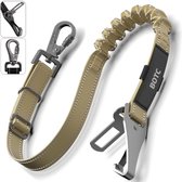 Ceinture de sécurité pour chien BOTC - Ceinture pour chien 3 en 1 - Réfléchissante - Ceinture de sécurité pour chien - Ceinture de voiture pour chien - Marron - Acier inoxydable