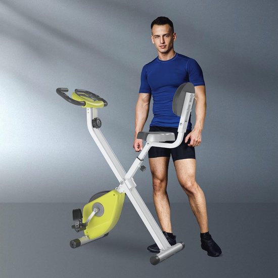 HOMCOM hometrainer, fietstrainer, trainingsfiets voor thuis, stevig staal, wit