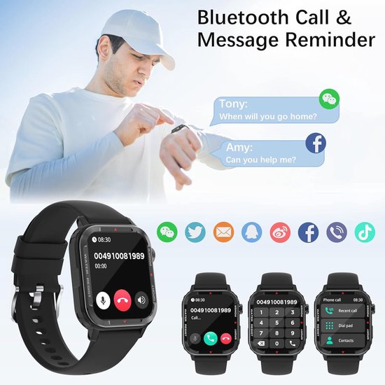 HOAIYO Smartwatch Vrouwen met Telefoon Functie, 1.5 Fitness Horloge