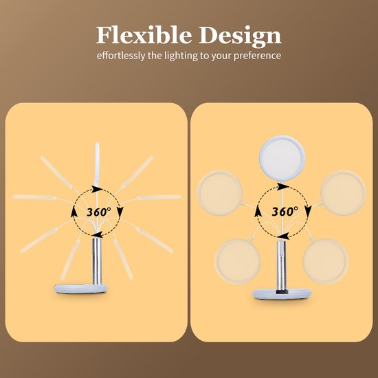 Aigostar 10Z1L - Bureaulamp LED Dimbaar - 3 Kleuren licht - Leeslamp - Tafellamp - Touch Control - Wit en Warm Licht - 3.000 K tot 6.500 K van Aigostar — afbeelding 5