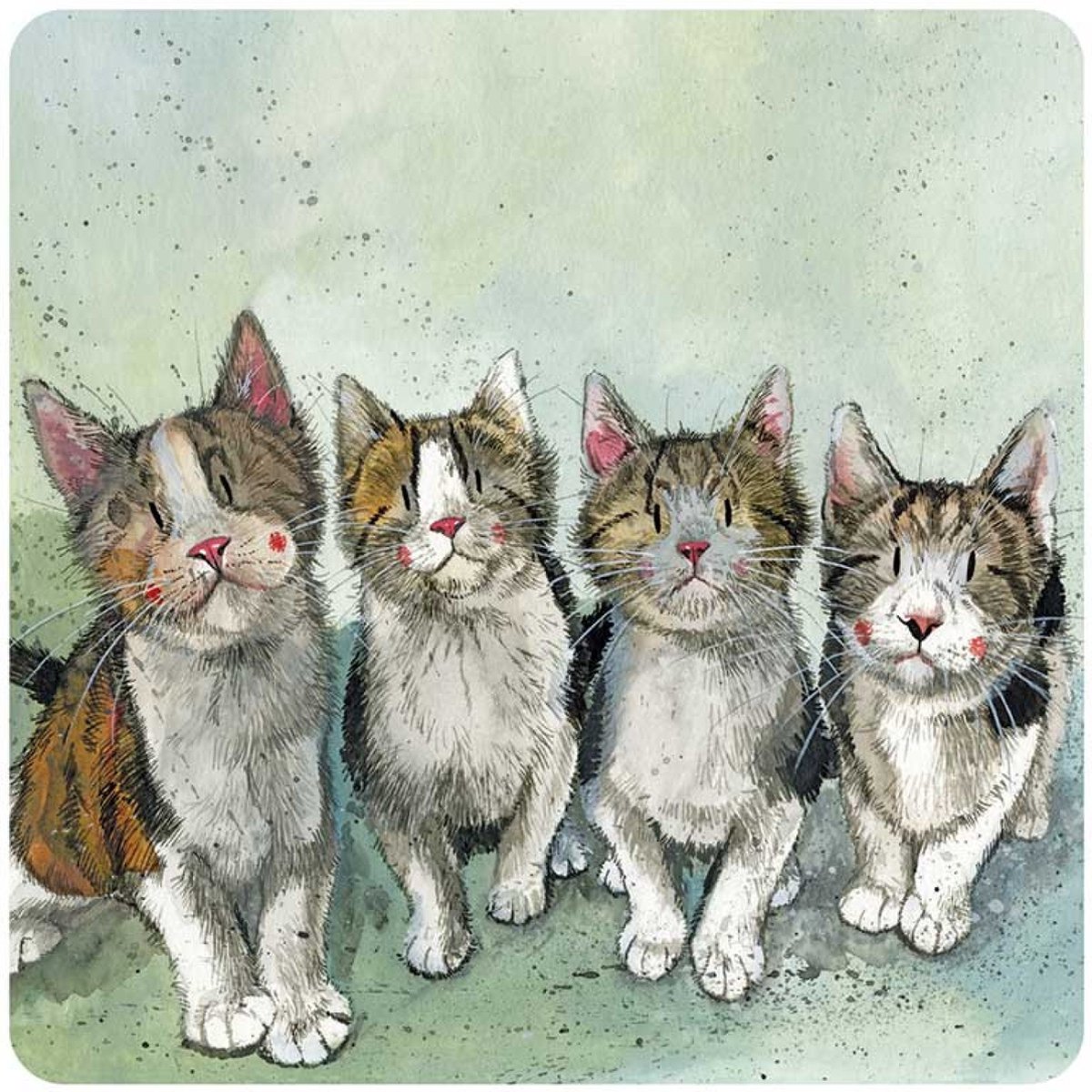 Alex Clark Onderzetters QUADRUPLETS ~ KATTEN