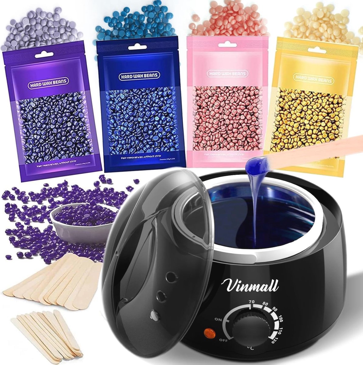 Waxing Kit voor Thuis - Waxverwarmer en Waxparels voor Pijnloze Ontharing