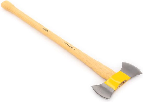 Dubbele ILTIS®-bijl met hickory-houten handvat - 900 mm lang - Gepolijste snijkant voor efficiënt gebruik — afbeelding 4