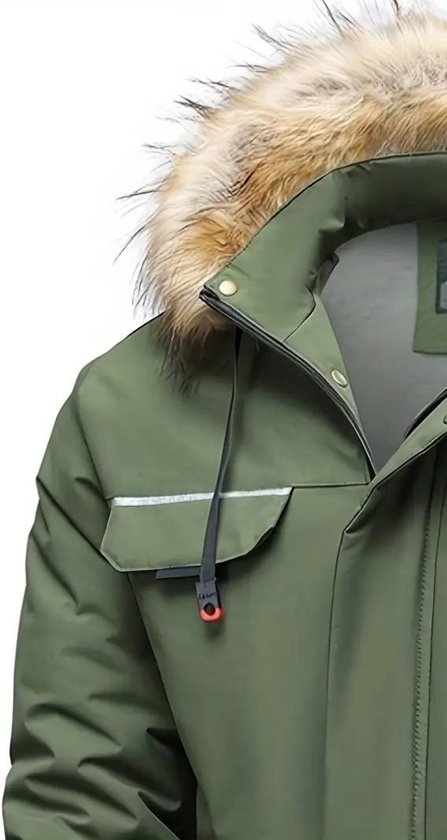 Bovista Veste d'hiver - Parka - Homme - Hiver - Veste - Adulte - Élégant - Avec capuche - Veste rembourrée - Vert armée - XL
