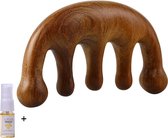 Aurgan Sandelhout massagekam - Gua Sha scalpkam - inclusief 10ml arganolie - massageolie