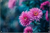 Bloemen tuinposter - Natuur tuinposter - Tuinposters Achtergrond - Balkon decoratie - Tuin poster - Poster tuinposter 90x60 cm