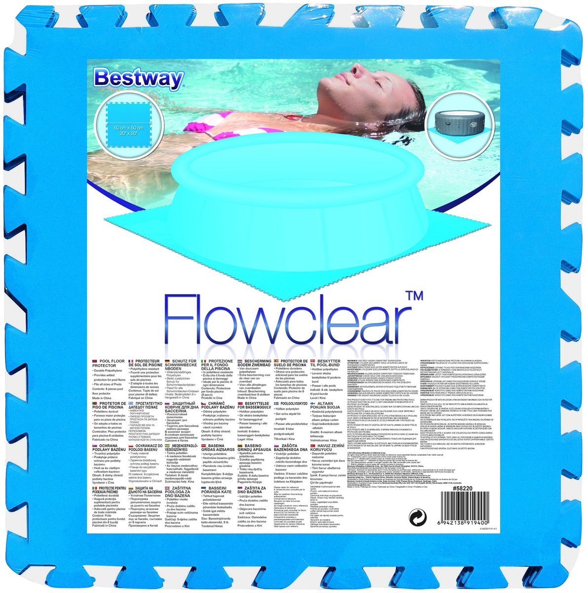 Bestway Protection de sol pour piscine 50x50cm 4mm d'épaisseur