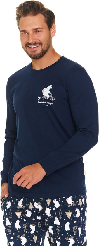 Doctor Nap Pyjama Homme Manches Longues Pantalon Long Hiver Noël Assorti Famille Famille Lucky Blue Marine PMB.5263 L