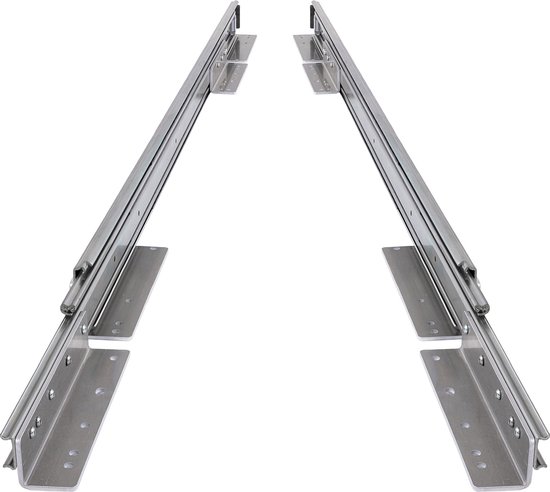 Set de guides de tiroir 140 cm + supports de sol bas + supports intérieurs 56" entièrement extensibles et capacité de charge de 250 kg - 2 pièces rails de tiroir robustes et longs 1400 mm 56 pouces