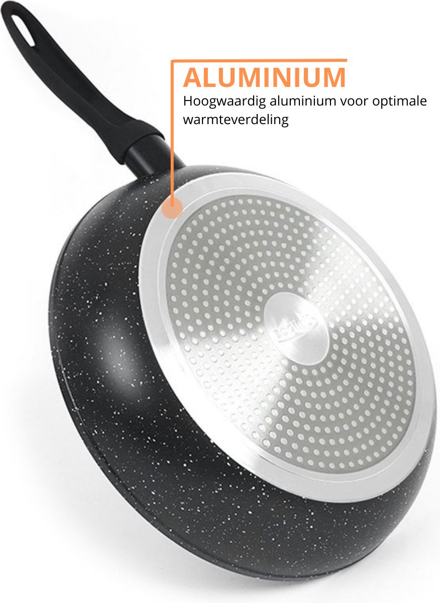 BRA Efficient Orange Sartén de 22 cm, aluminio fundido con antiadherente Platinum Plus,plana, apta para inducción