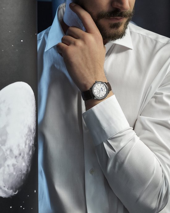 Montre Frédérique Constant Moneta Moonphase FC-206S3S6 - Cuir - Marron - Ø 37 mm