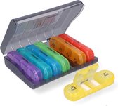 Gandria Pilulier 7 Jours - Pilulier Amovible - Boîte à Médicaments avec 28 Compartiments - Boîte à Médicaments avec Fermeture Robuste - 4 Compartiments par Jour - 7 Couleurs