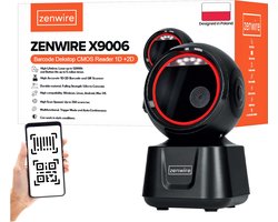 Zenwire Barcode Scanner X9006 - Barcode Scanner - Stationair USB - Professionele Handscanner voor 1D Barcodes & 2D QR Codes - lezen van LCD/OLED-schermen - Compatibel met Windows Mac OS Android Linux en vele anderen