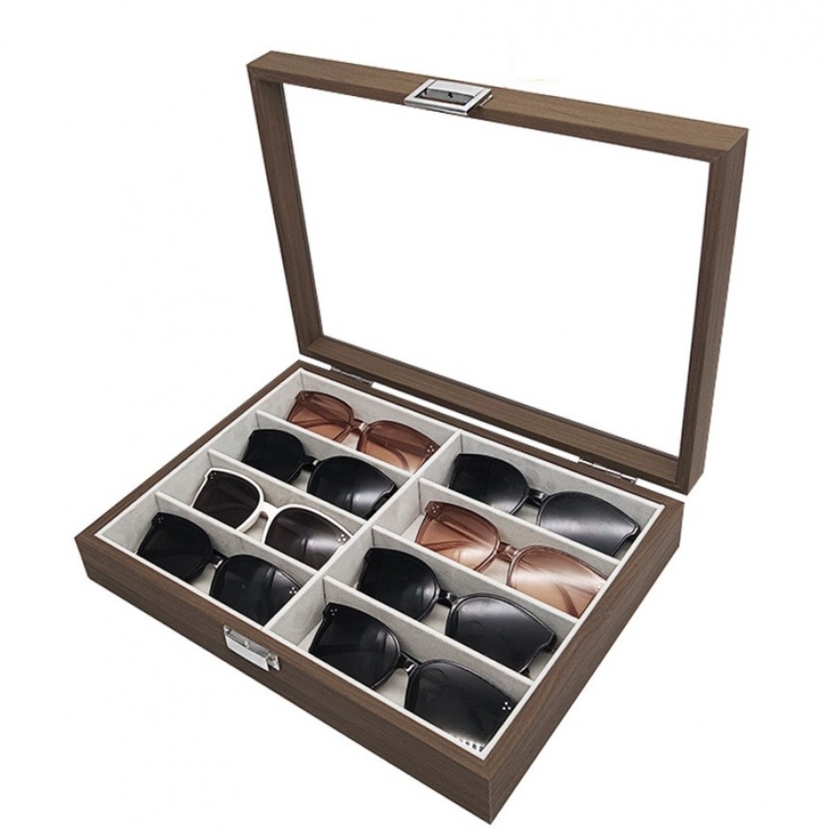 Homeanda Bril Zonnebril Organizer Case 8 Slot Bril Display Opbergdoos Organizer