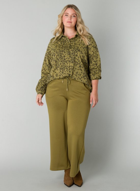 YESTA Vedita Essential Tops - Avocado Green/Black - maat 2(50)
